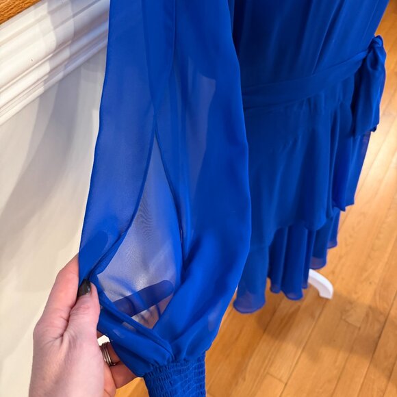 Alex Marie Rosalia Split Sleeve - Royal Blue -Wedding/Date Night/Formal -Size 12 - Picture 5 of 8